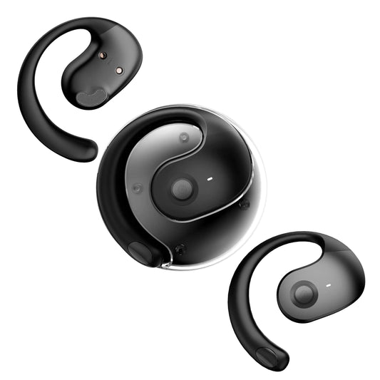Out of Ear Open Ear Headphones Outside The Ear Wireless Ear Hanging Bluetooth Headset Ows Over The Ear Open Ear Buds Earbuds Outside The Ear Headphones Bone Air Conduction Earbuds Black